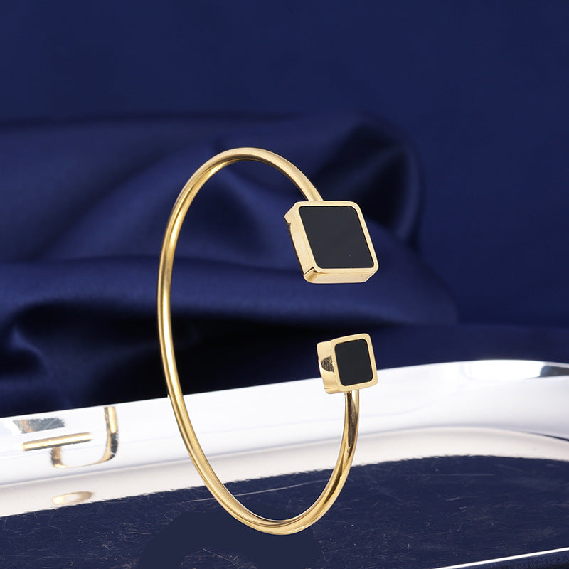 Open Gold C-Shaped Bracelet
