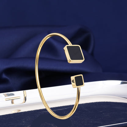 Open Gold C-Shaped Bracelet