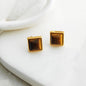 18k Square Gold Earrings
