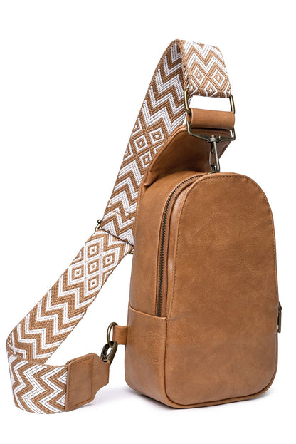 Leather Zipped Crossbody  Bag