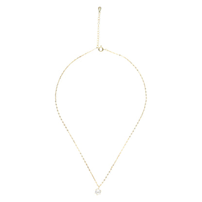 14K Gold Solitaire Necklace