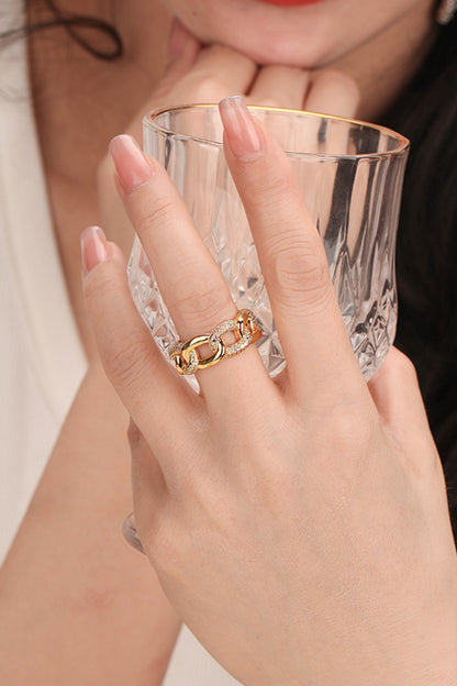 18K Gold Rhinestone Ring