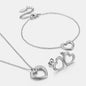 Heart Necklace, Bracelet and Earrings Jewelry Set