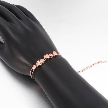 18k Rose Gold Heart Bracelet