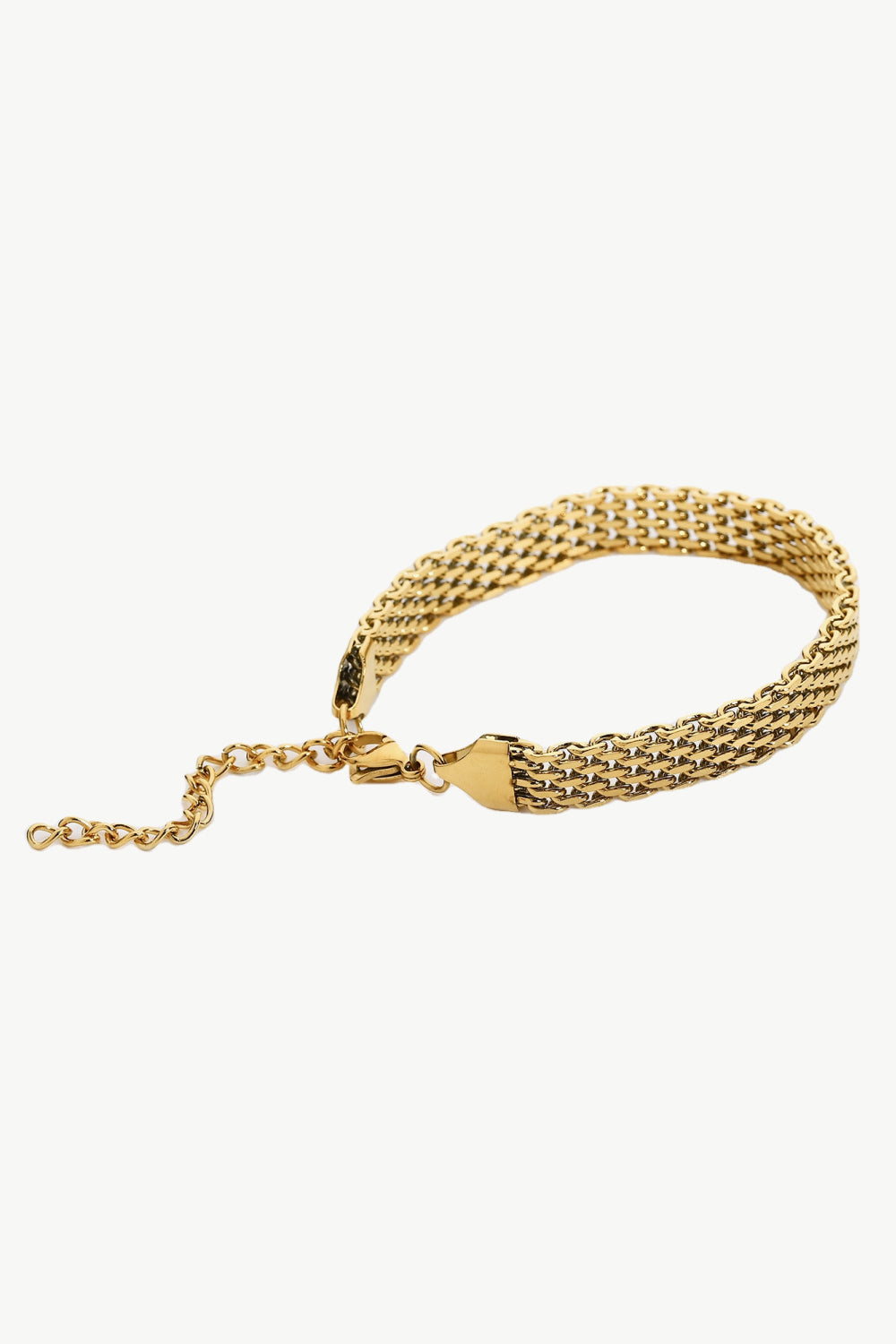 18K Gold Wide Chain Bracelet