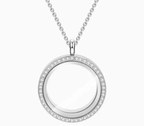 Circle With Crystal Locket Necklace
