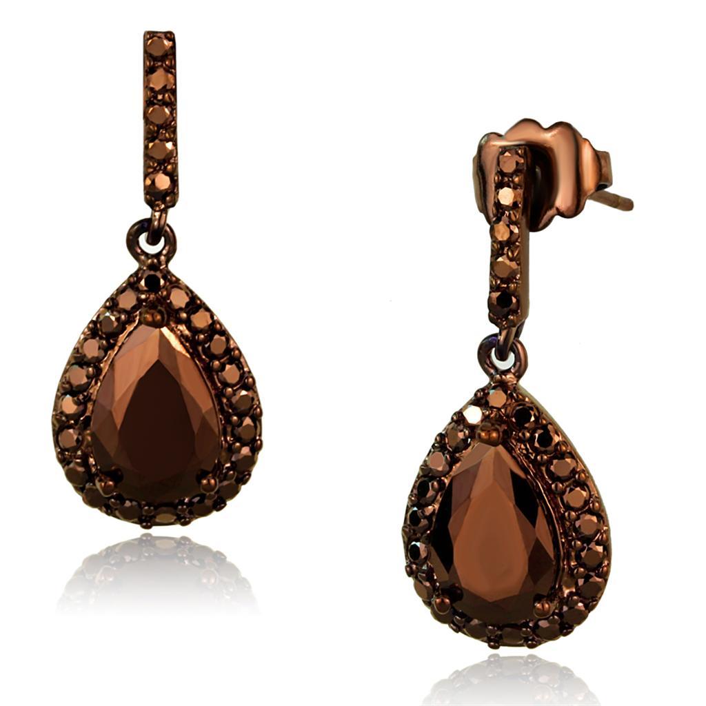 Coffee light Brass Earrings