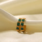 18k Gold C Shape Bamboo Earrings