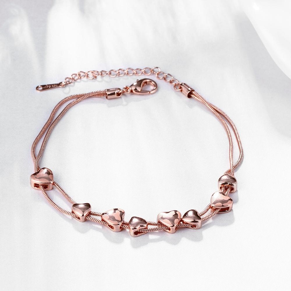 18k Rose Gold Heart Bracelet