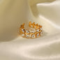 18K Gold  Green Leaf Ring