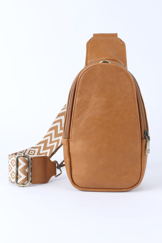 Leather Zipped Crossbody  Bag