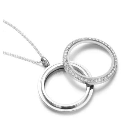 Circle With Crystal Locket Necklace