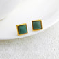 18k Square Gold Earrings