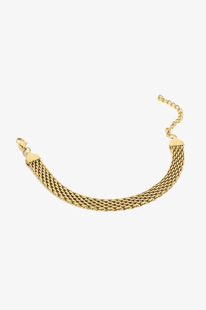 18K Gold Wide Chain Bracelet