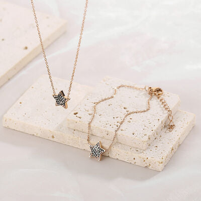 Star Necklace, Bracelet and Earrings Set