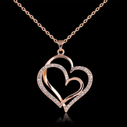 Fashion Double Heart Pendent Necklace
