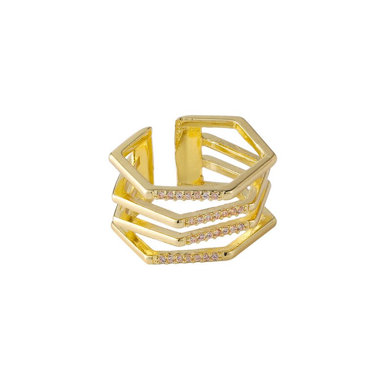 Gold Multi-layer Open Ring