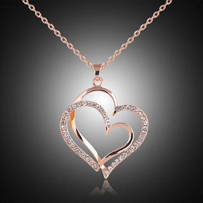 Fashion Double Heart Pendent Necklace