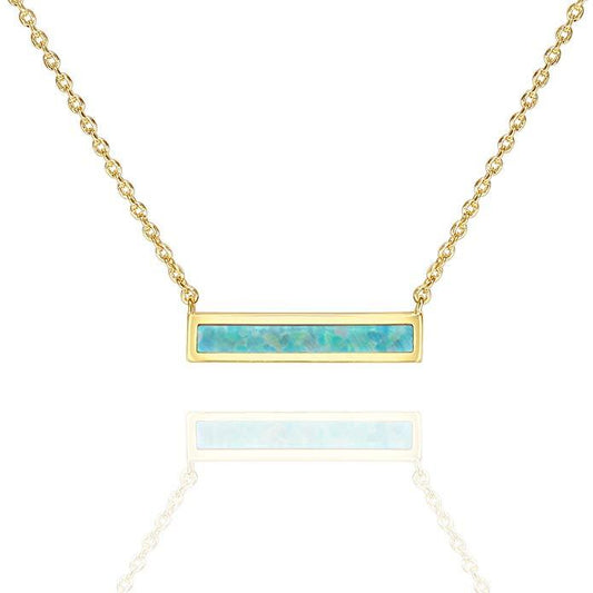 Opal Bar Necklace 18"