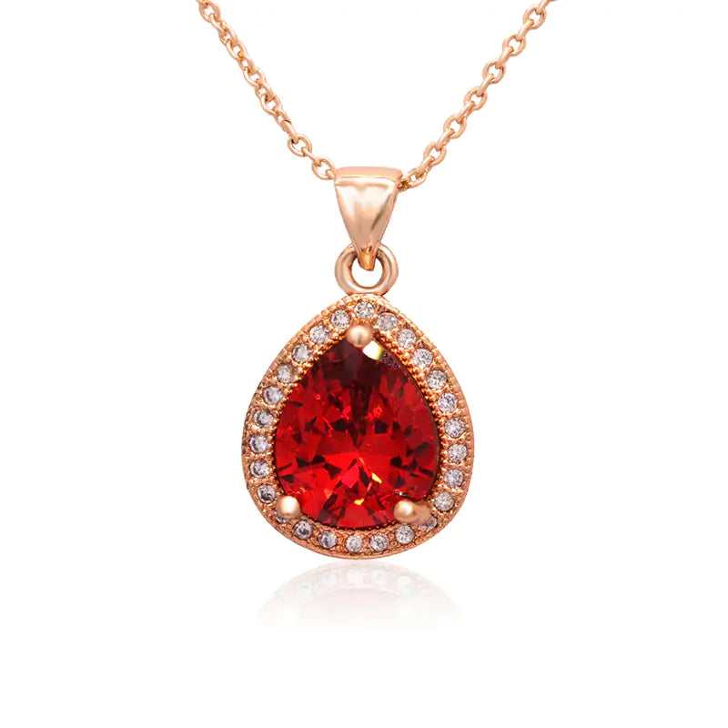 Ruby Red 3pcs Necklace Set