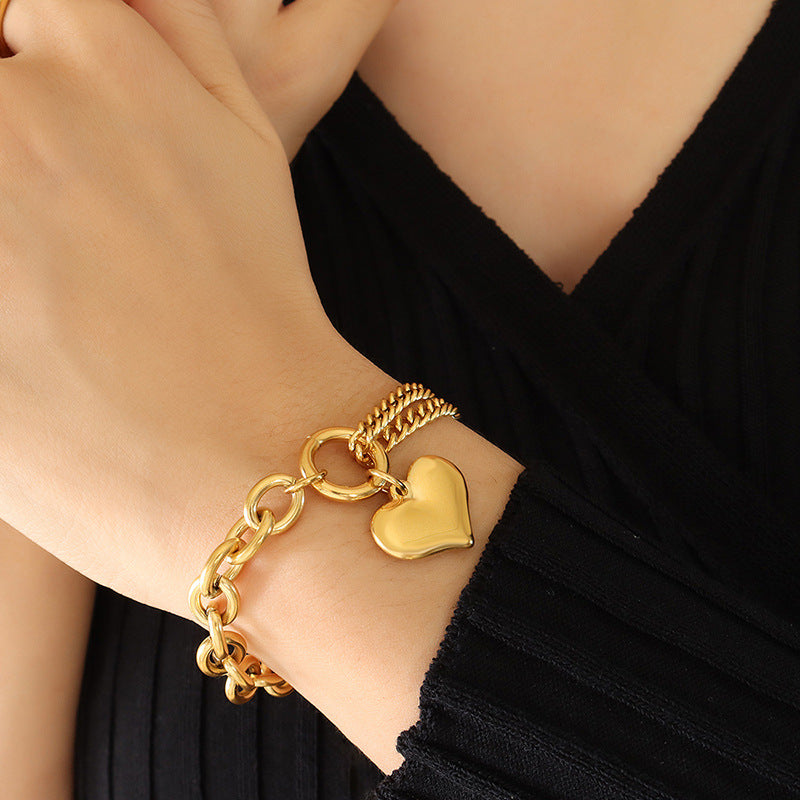 Half Chunky Gold Chain Bracelet