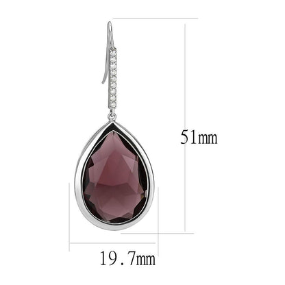 Dangling Oval Earrings in Amethyst