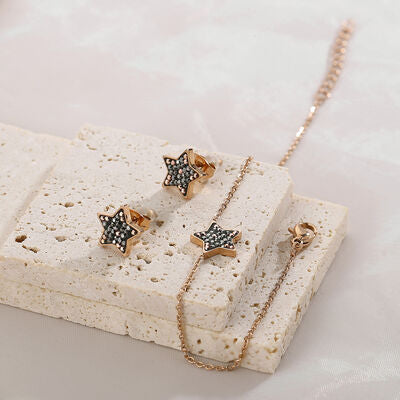 Star Necklace, Bracelet and Earrings Set