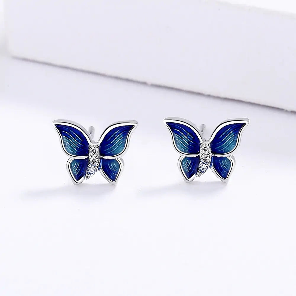 Micro-Enamel Butterfly Necklace Set