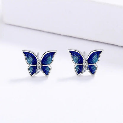 Micro-Enamel Butterfly Necklace Set