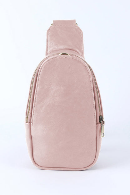 Leather Zipped Crossbody  Bag
