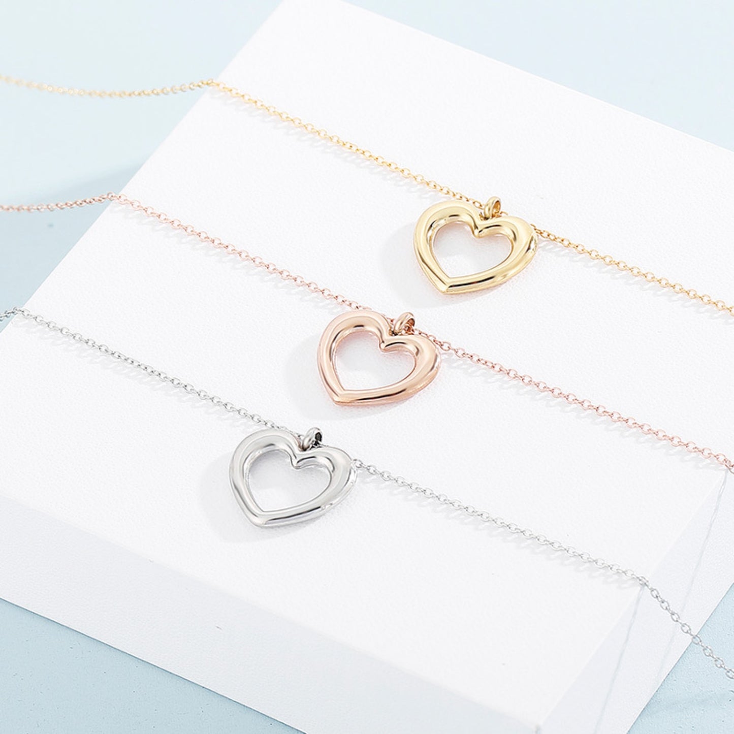 Heart Necklace, Bracelet and Earrings Jewelry Set