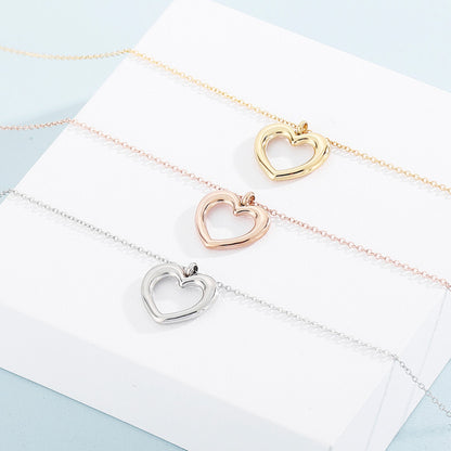 Heart Necklace, Bracelet and Earrings Jewelry Set