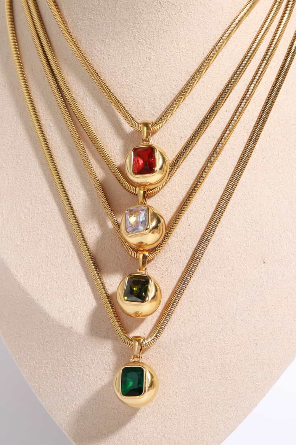 18K Gold Square Shape Necklace