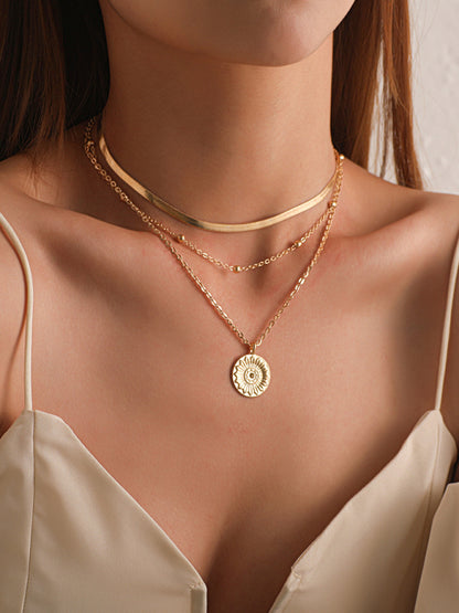 18k Gold Multi-Layer Round Necklace