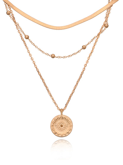 18k Gold Multi-Layer Round Necklace