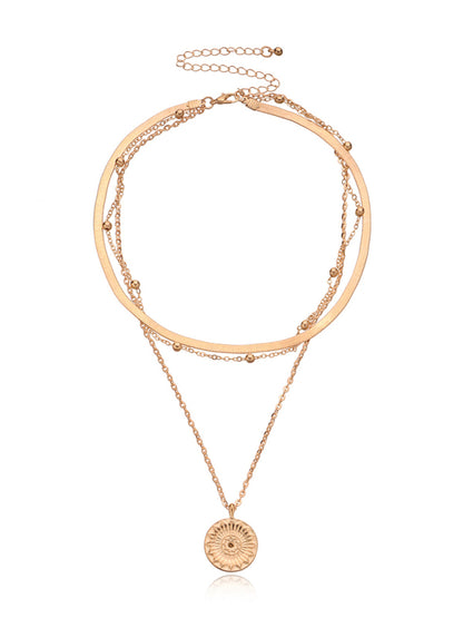 18k Gold Multi-Layer Round Necklace