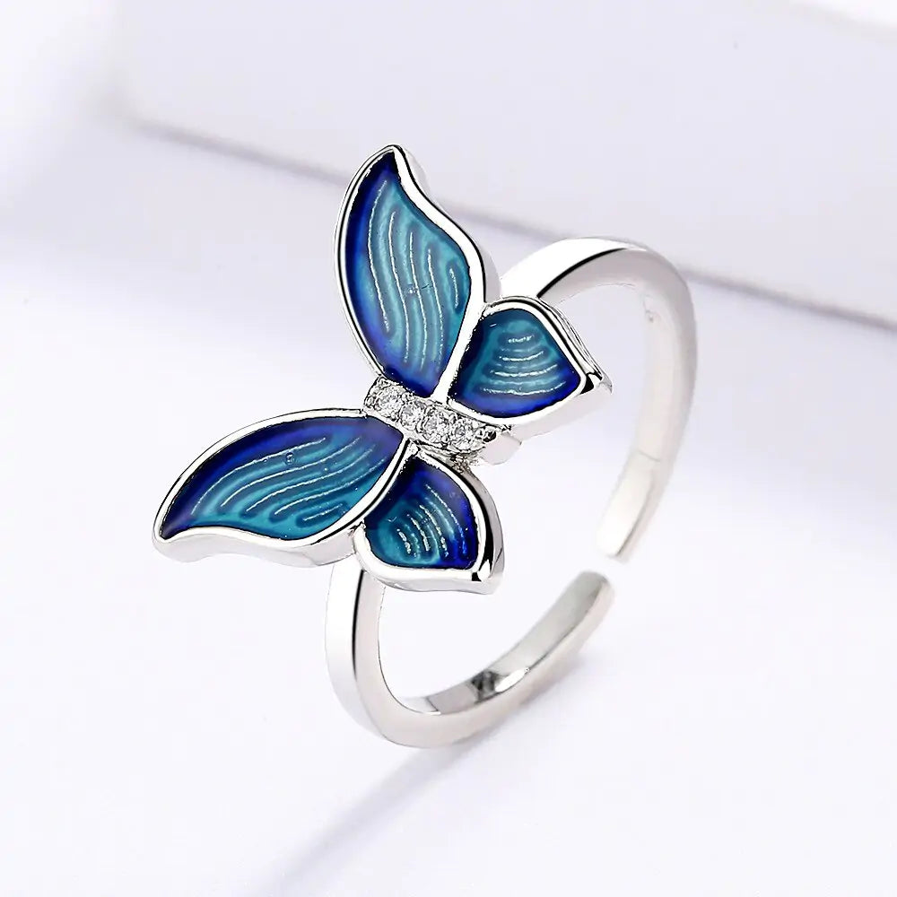 Micro-Enamel Butterfly Necklace Set