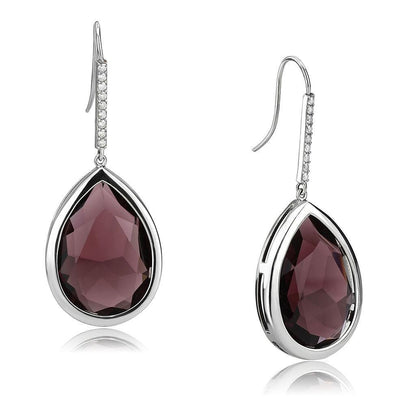Dangling Oval Earrings in Amethyst