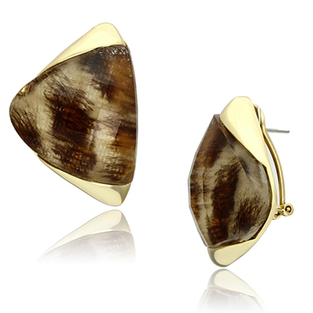 Leopard Print Gold Earrings